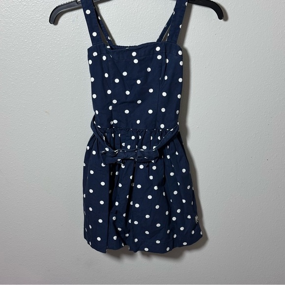 Abercrombie Kids Girl Polka Dot Navy Blue Dress size L - Picture 2 of 8